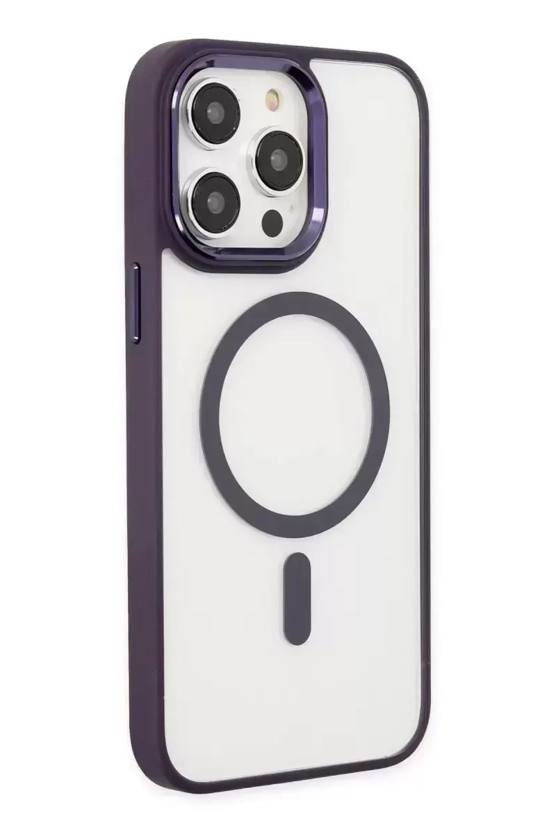 Newface İphone 13 Pro Kılıf Room Magneticsafe Silikon - Derin Mor