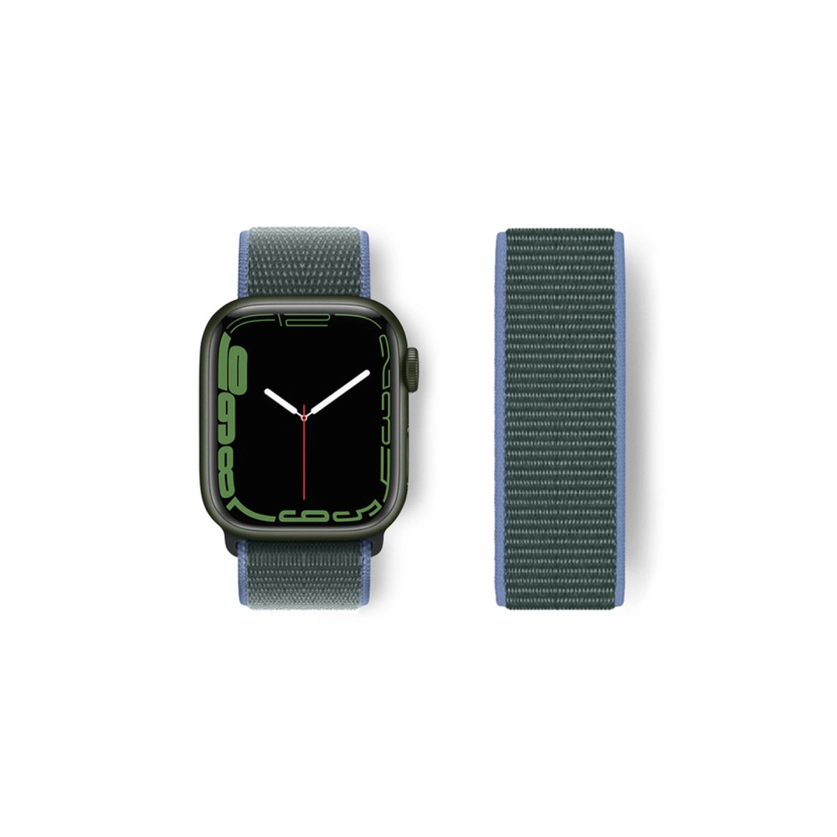 Watch 38mm Hasırlı Cırtcırtlı Kordon - Mavi-yeşil