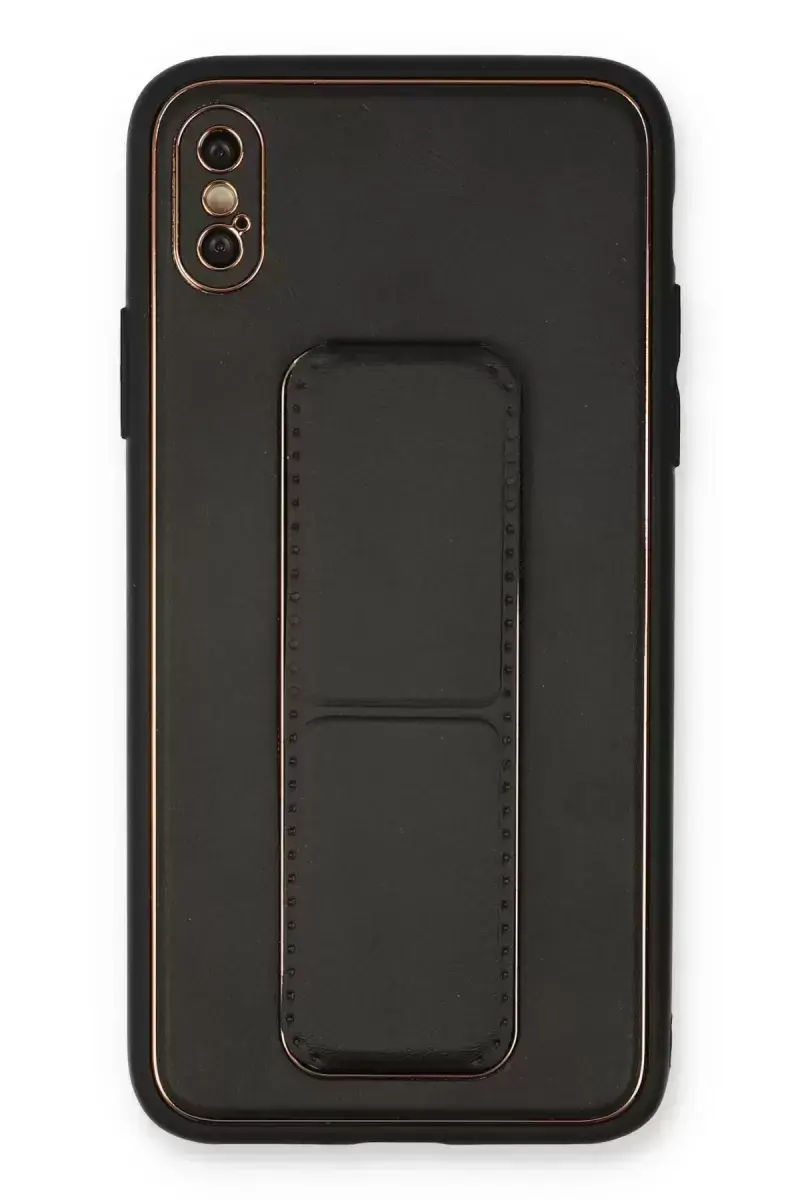 Newface İphone Xs Max Kılıf Coco Deri Standlı Kapak - Siyah
