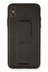Newface İphone Xs Max Kılıf Coco Deri Standlı Kapak - Siyah