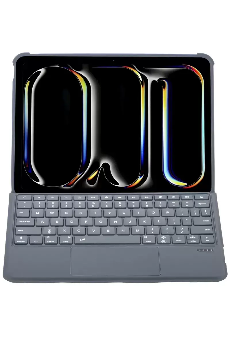 Newface Apple T5510d İpad Pro 13 (2024) Kılıf Palermo Ledli Klavyeli Standlı Tablet Kılıfı - Siyah