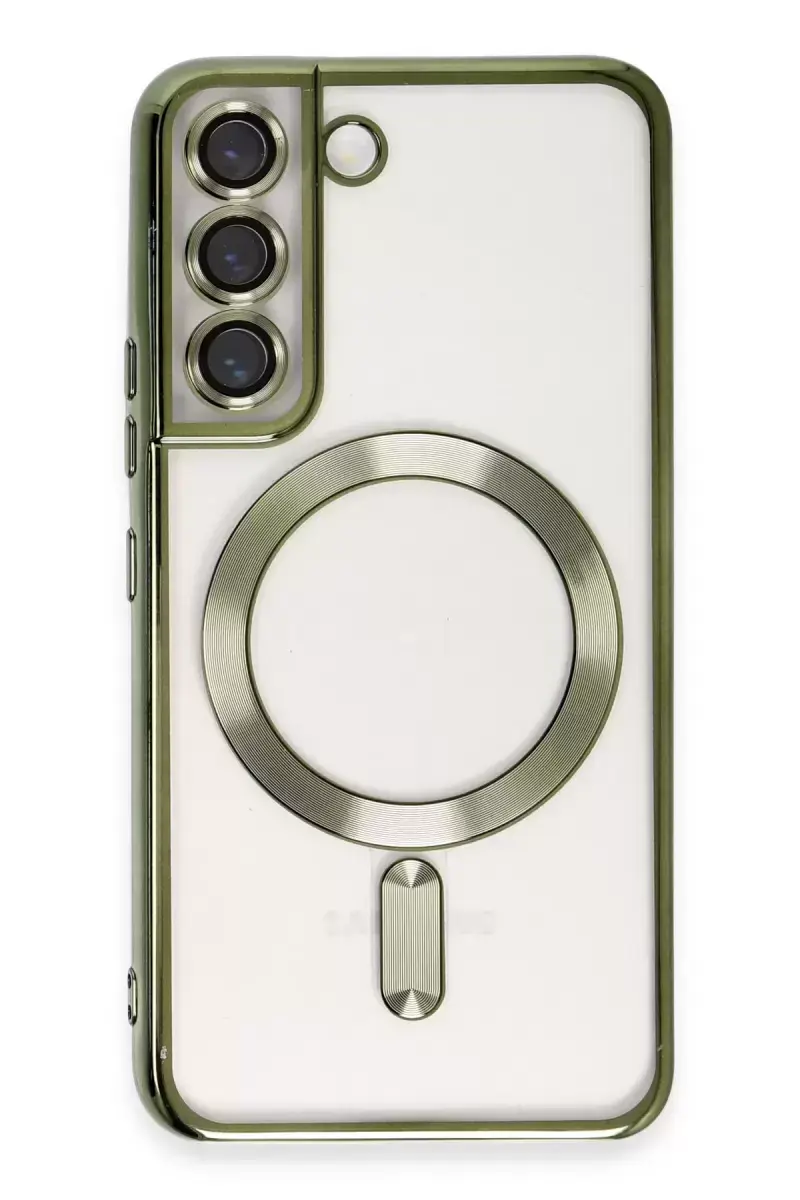 Newface Samsung Galaxy S22 Kılıf Kross Magneticsafe Kapak - Koyu Yeşil