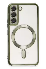 Newface Samsung Galaxy S22 Kılıf Kross Magneticsafe Kapak - Koyu Yeşil