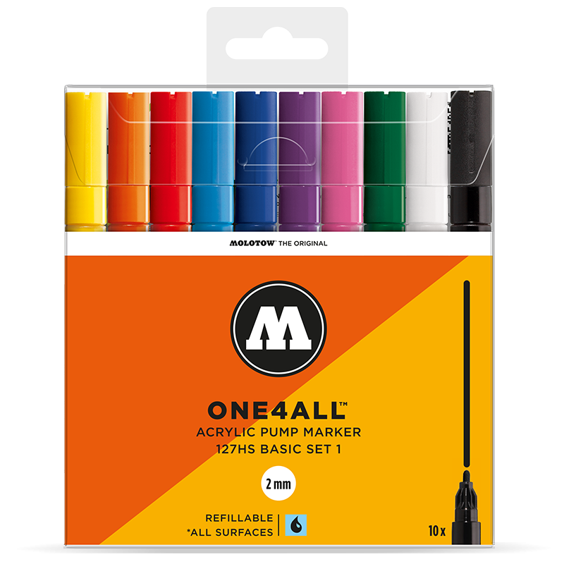 One4All Akrilik Marker 127HS Basic Set 1 - 10'lu