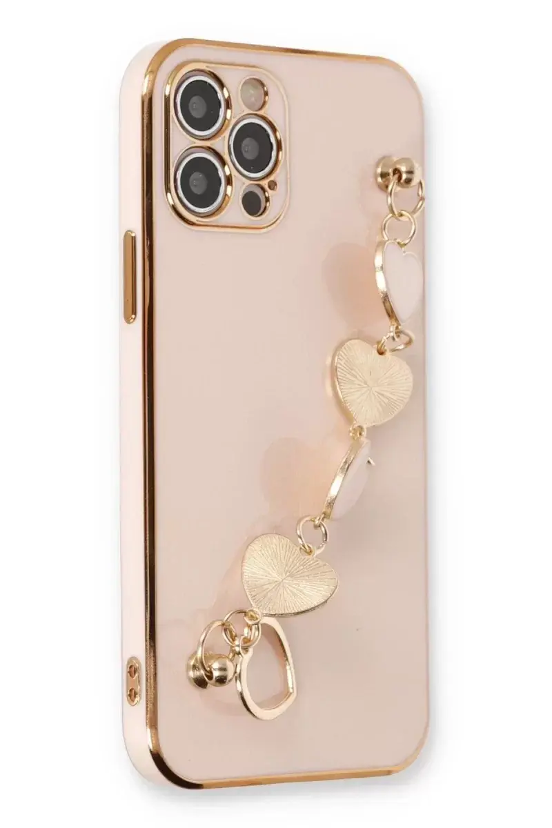 Newface İphone 12 Pro Max Kılıf Esila Silikon - Pudra