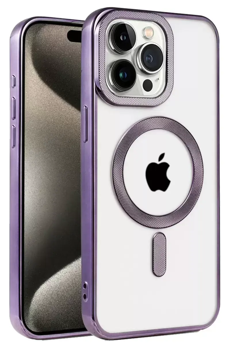 Newface İphone 14 Pro Kılıf Kronos Magsafe Kapak - Derin Mor