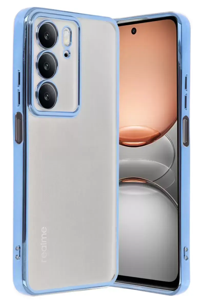 Newface Realme C75 4g Kılıf Razer Lensli Silikon - Açık Mavi