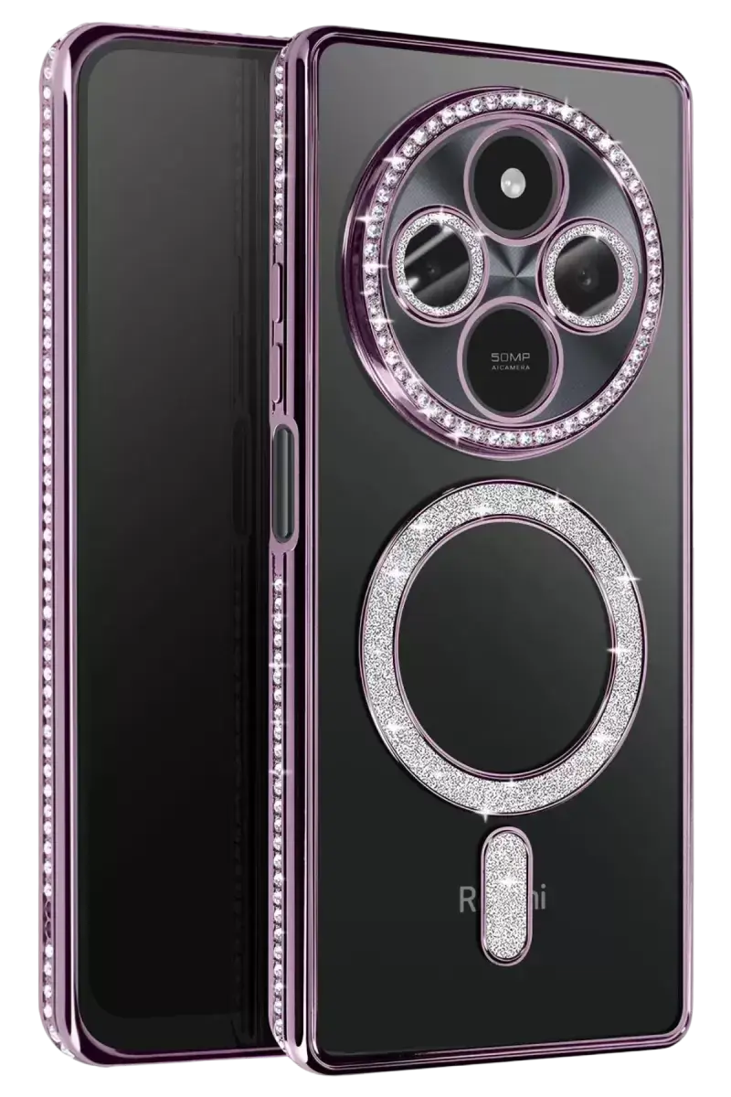Newface Xiaomi Redmi 14c Joke Simli Magneticsafe Kılıf - Derin Mor