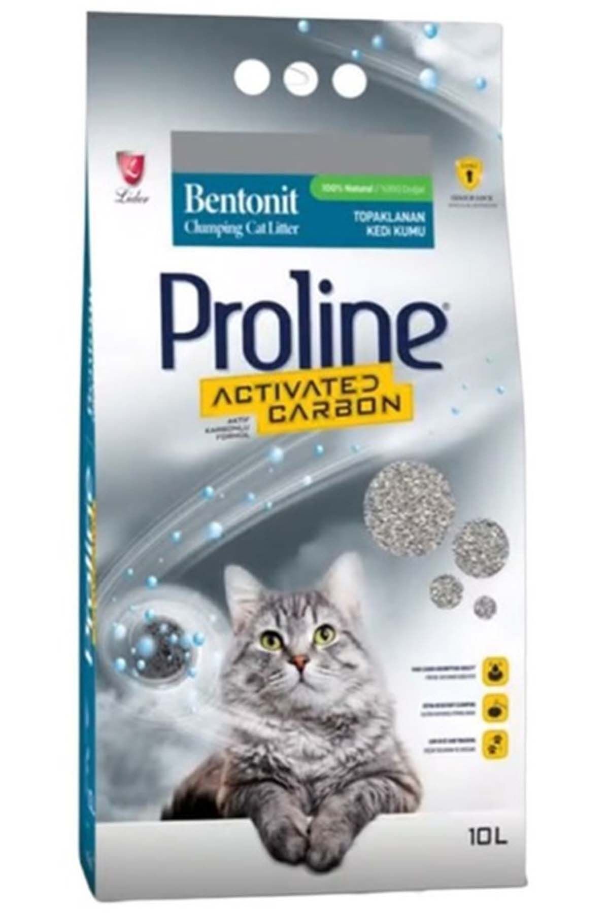 Proline Aktif Karbonlu Topaklanan Kedi Kumu 10 Lt