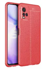 Newface Vivo Y21s Kılıf Auto Focus Kapak - Kırmızı