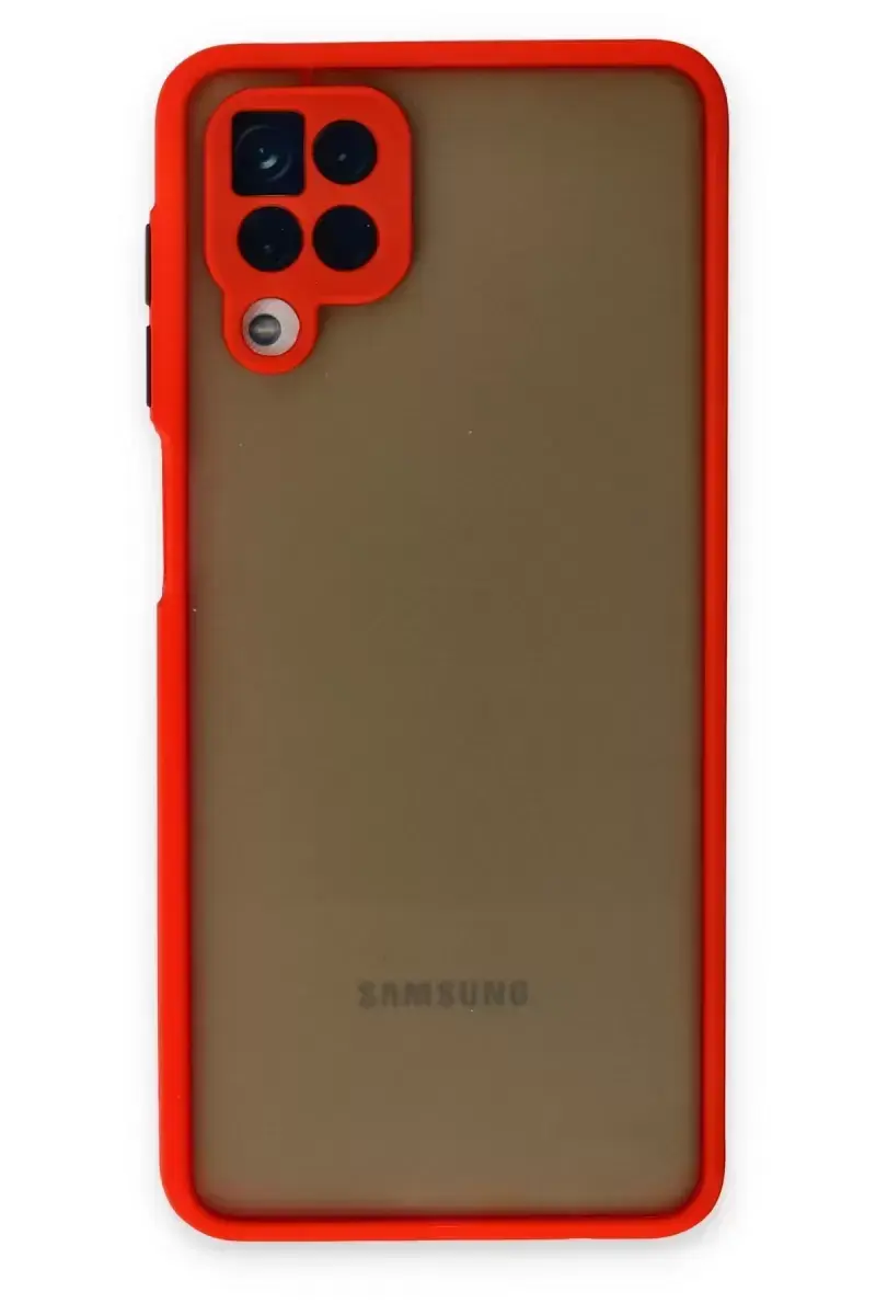 Newface Samsung Galaxy A12 Kılıf Montreal Silikon Kapak - Kırmızı