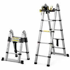 Sunup Sn-29681 1.9+1.9 Metre Teleskopik Merdiven Karavan & Tekne Katlanır Alüminyum