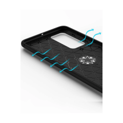 Huawei P40 Kılıf Range Yüzüklü Silikon - Siyah-kırmızı