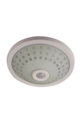 Nisaluce E-2002 Tavan Armatür ( Camlı  Kafes ) ( 360° Hareket Sensörlü=5mt Algı ) (2 Adet E27 Ampul Duylu )*12