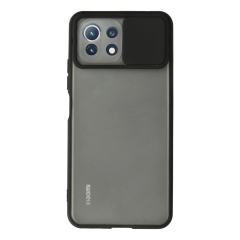 Xiaomi Mi 11 Lite Kılıf Palm Buzlu Kamera Sürgülü Silikon - Siyah