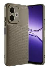 Newface Oppo A5 Pro 4g Kılıf Auto Focus Karbon Kapak - Kahverengi