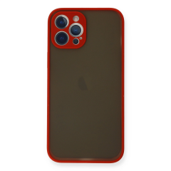 İphone 12 Pro Max Kılıf Montreal Silikon Kapak - Kırmızı