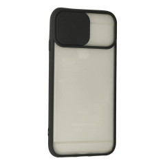 İphone 6 Plus Kılıf Palm Buzlu Kamera Sürgülü Silikon - Siyah