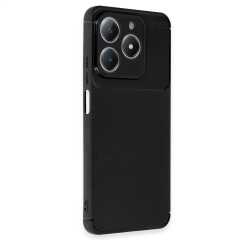 Realme C61 Kılıf Auto Focus Karbon Kapak - Siyah