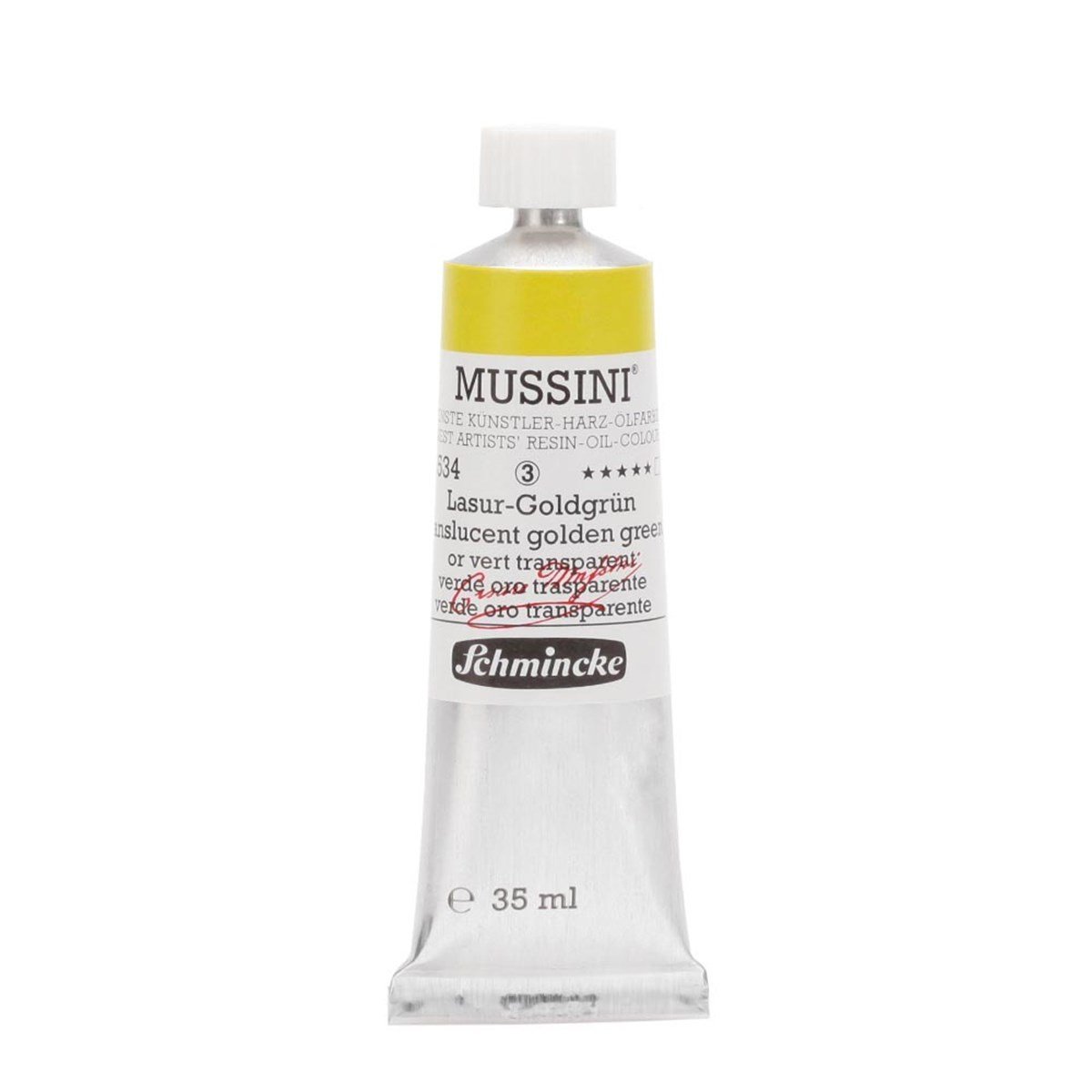 Mussini Yağlı Boya 35ml. Seri 3 N:534 Translucent Golden Green