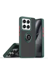 Newface Xiaomi Mi 14t Pro Kılıf Montreal Yüzüklü Silikon Kapak - Yeşil