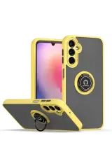 Newface Samsung Galaxy A05s Kılıf Montreal Yüzüklü Silikon Kapak - Sarı