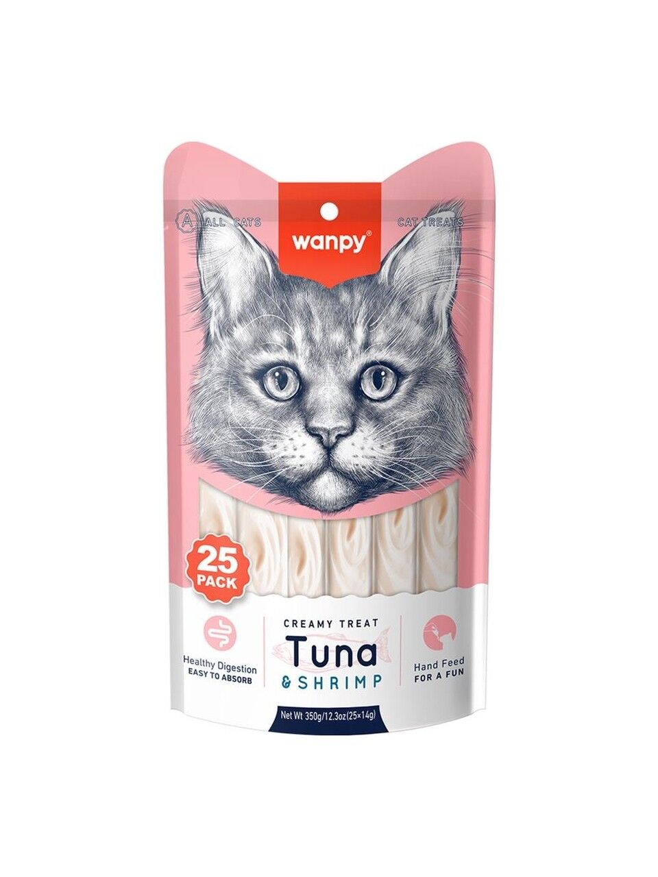 Wanpy Ton Balıklı Karidesli Krema Likit Kedi Ödülü 5X14GR