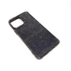 iPhone 13 6.1'' Uyumlu Kristal Taşlı Siyah Telefon Kılıfı Siyah Taşlı