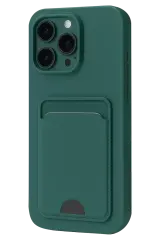 Newface Apple İphone 16 Pro Kılıf Kelvin Kartvizitli Silikon - Koyu Yeşil