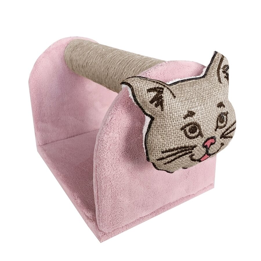 Markapet Kedi Kafalı Tırmalama Tahtası 23 x 30 x 30 cm Pembe-Taba