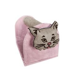 Markapet Kedi Kafalı Tırmalama Tahtası 23 x 30 x 30 cm Pembe-Taba