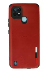 Newface Realme C21 Kılıf Loop Deri Silikon - Kırmızı