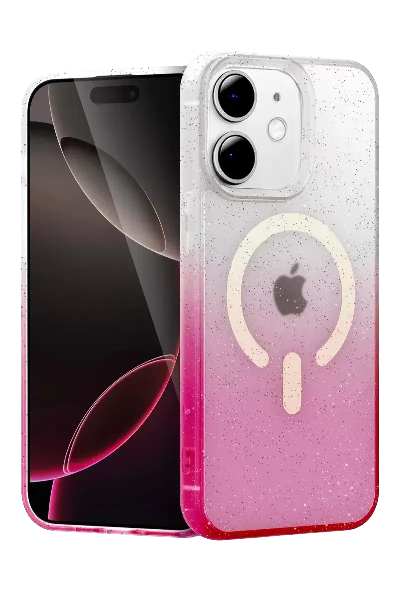 Newface Apple İphone 12 Pummel Shiny Magsafe Kapak - Pembe