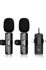 Yüksek Kalite Profesyonel 3 In 1 Kablosuz Taşınabilir Yaka Mikrofonu Youtube Facebook Tiktok