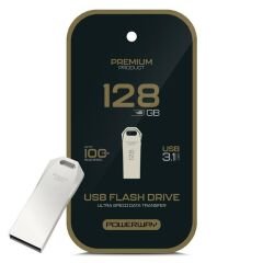 Powerway Premium 128 Gb 100mb/s Ultra Hızlı Usb 3.1 Metal Silver Flash Bellek