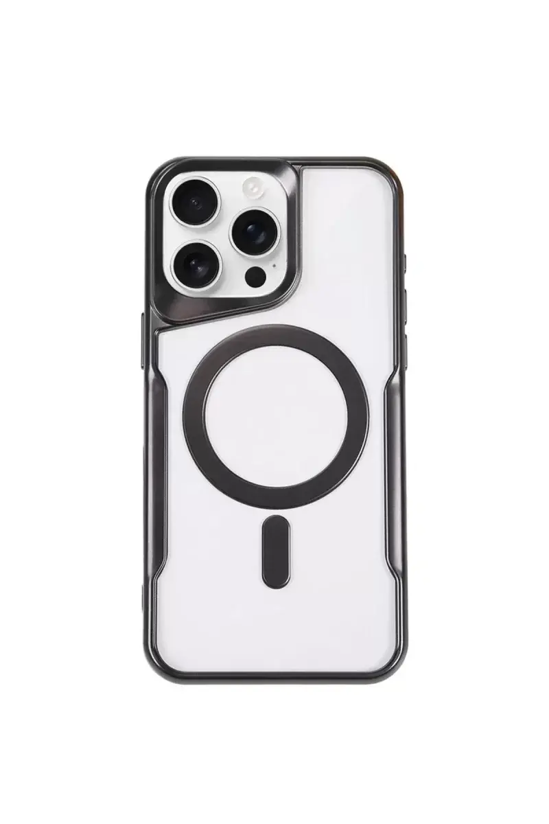 Newface İphone 11 Pro Max Kılıf Boyi Magsafe Silikon Kapak - Siyah