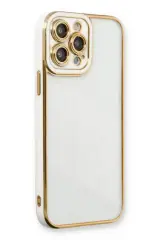 Newface İphone 13 Pro Max Kılıf Liva Lens Silikon - Beyaz
