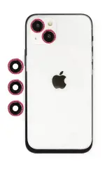 Newface İphone 14 Shine Kamera Lens - Kırmızı