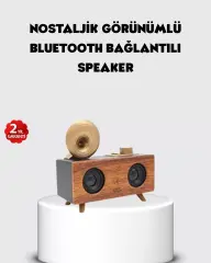 Retro Gramofon Tasarımlı Bluetooth Hoparlör – 3d Stereo Ses, 1800 Mah Batarya