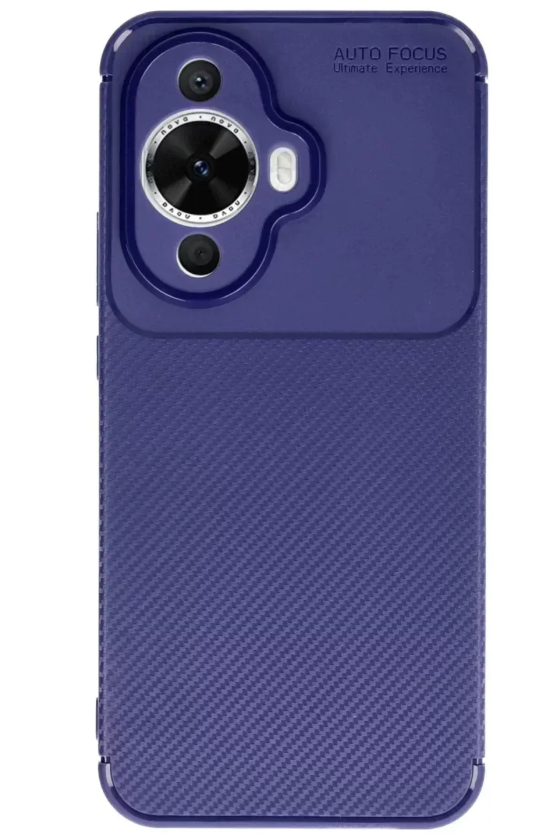 Newface Huawei Nova 12s Kılıf Auto Focus Karbon Kapak - Lacivert