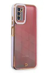 Newface Samsung Galaxy A03s Kılıf Liva Lens Silikon - Lila