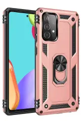 Newface Samsung Galaxy A52 Kılıf Sofya Yüzüklü Silikon Kapak - Rose