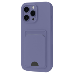 İphone 16 Pro Kılıf Kelvin Kartvizitli Silikon - Lila