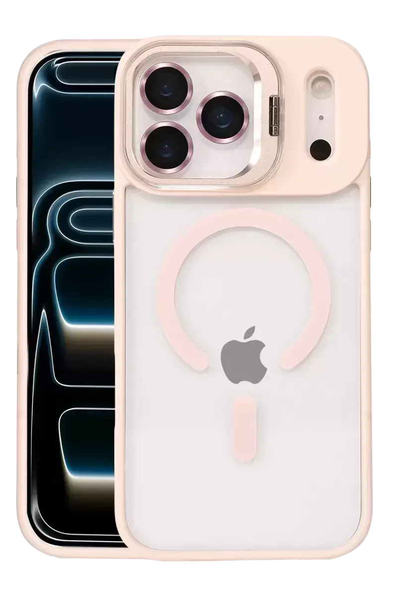 Joko Apple İphone 17 Pro Remim Lensli Magsafe Standlı Kapak - Pembe