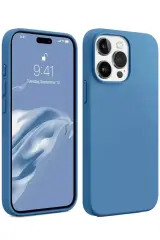 Newface İphone 15 Pro Max Kılıf First Silikon - Mavi