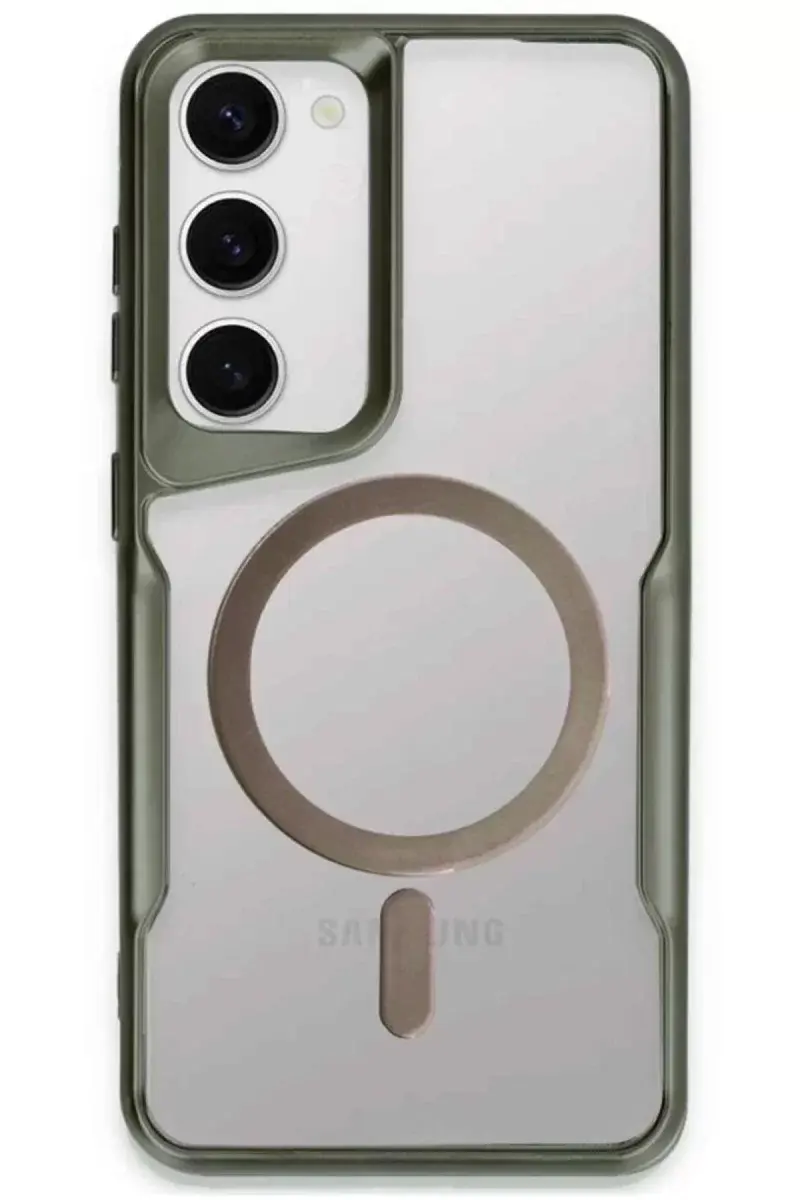 Newface Samsung Galaxy S23 Kılıf Boyi Magsafe Silikon Kapak - Yeşil
