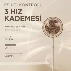 Everest Fan13 Olympos Air Krem/gold 10'' 80w 3 Hız Kademeli 2000rpm Çift Motorlu Retro Vantilatör