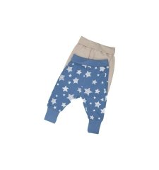 Bumbo Bebek ER1009 2li Patiksiz Pantolon Mavi Kahve 9-12 Ay