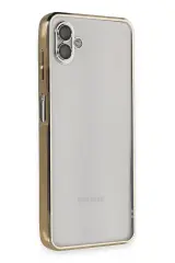 Newface Samsung Galaxy A04 Kılıf Razer Lensli Silikon - Gold