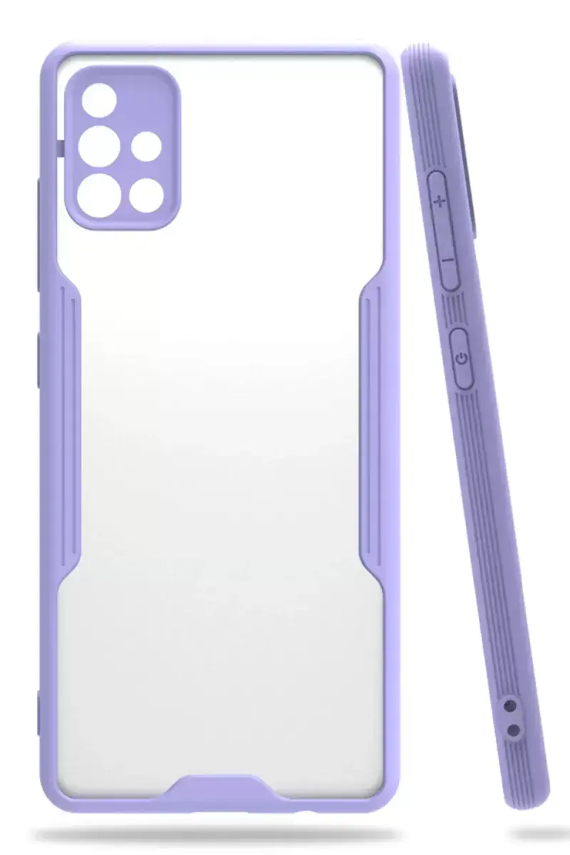 Newface Samsung Galaxy A71 Kılıf Platin Silikon - Lila